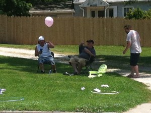 These guys were on their front lawn (and totally out of it) enjoying the free festival and music!