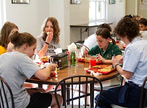 Eating and talking - heaven forbid!