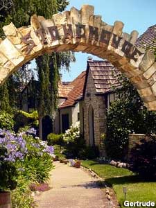 Built in the 1920s the cottages look as if each were taken straight out of a Disney film, reminiscent of Snow White, Pinocchio, etc. Each home is unique with a different Storybook design with shake roofs, turrets, wrought iron details. Courtyards have original ponds and fountains. Private gated community, but you may ogle through the wrought iron gates looking for Prince Charming!