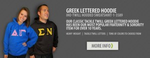 Get your Greek letter hoody (or Farmhouse one, if available)