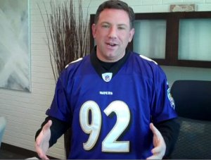Ken in his Ravens gear. I'll let him off the synthetic material, cos he is the County Executive ;)
