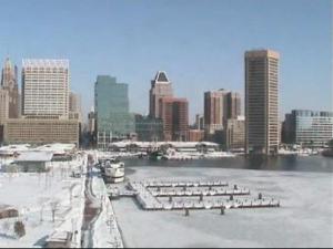Baltimore in the snow
