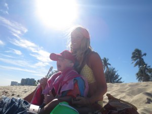 This is me being a mum. And yes, I am sunbathing ;) 