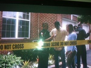 Asking the neighbours about the commotion